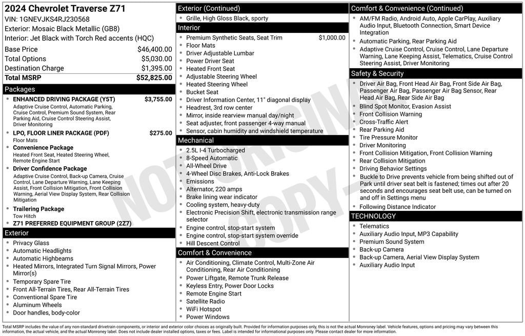 Certified 2024 Chevrolet Traverse Z71 w/ Enhanced Driving Package AWD/4WD image 11