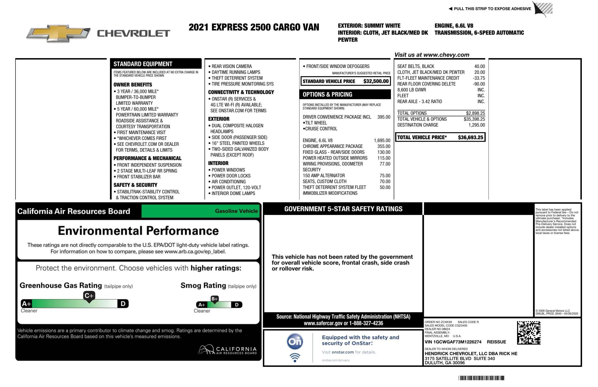 Used 2021 Chevrolet Express 2500 w/ Driver Convenience Package image 3