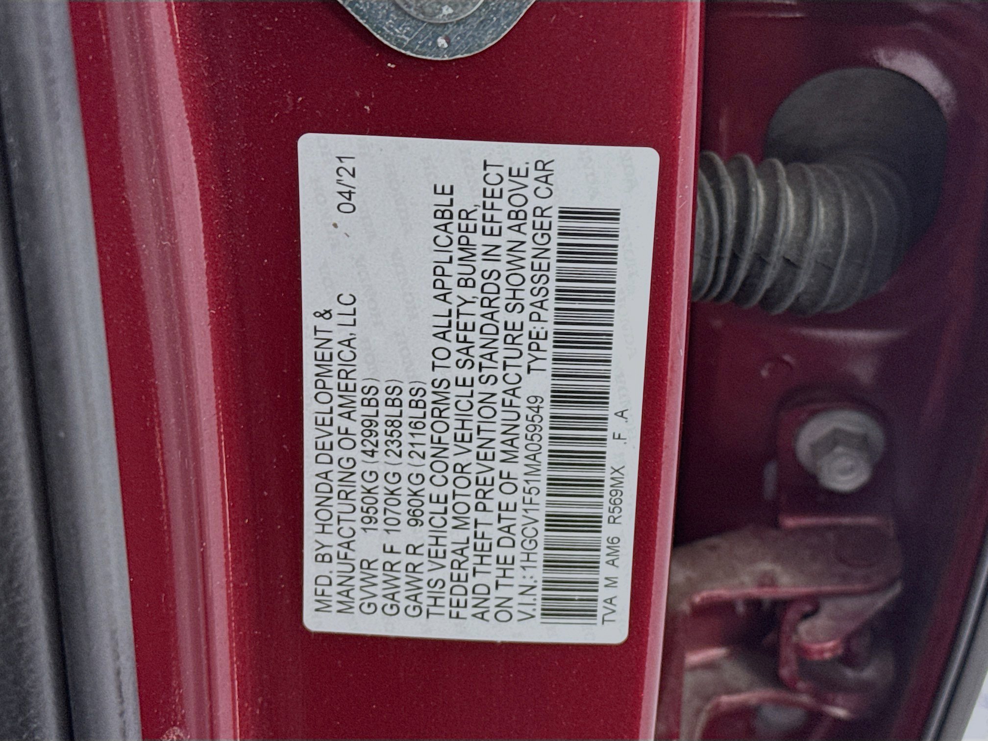 Certified 2021 Honda Accord EX-L image 32