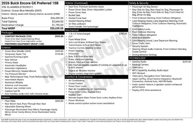 New 2026 Buick Encore GX Preferred w/ Comfort Package FWD image 3