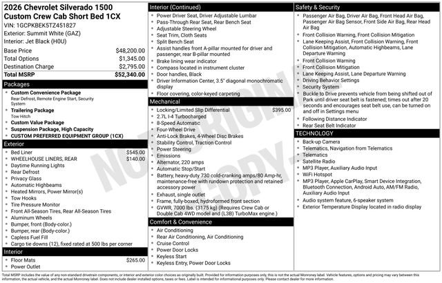 New 2026 Chevrolet Silverado 1500 Custom AWD/4WD image 30
