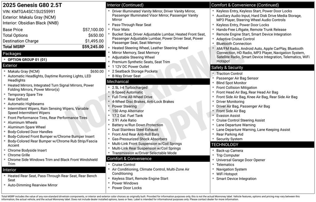 Used 2025 Genesis G80 2.5T image 36