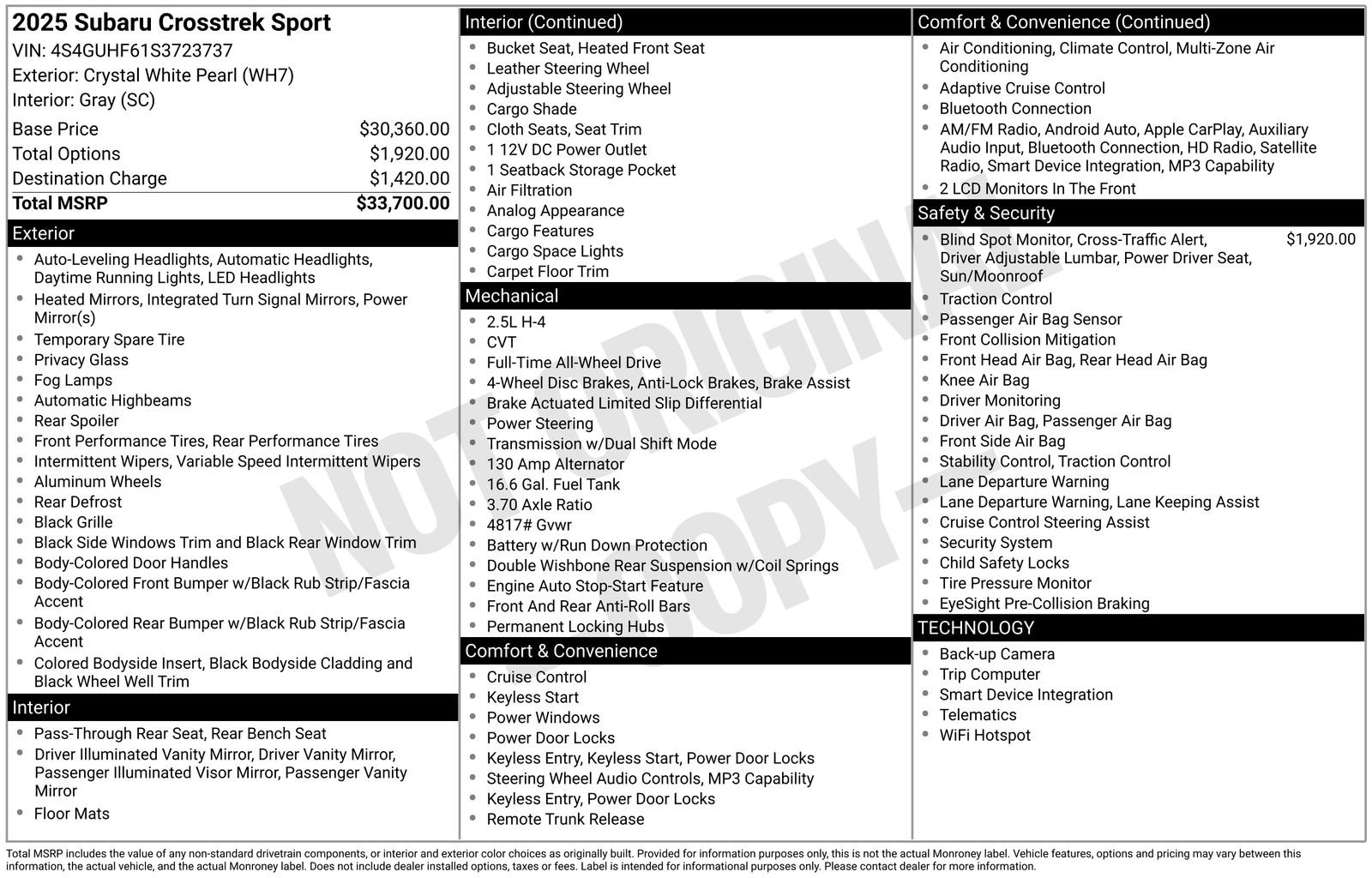 Certified 2025 Subaru Crosstrek 2.5i Sport AWD/4WD image 32
