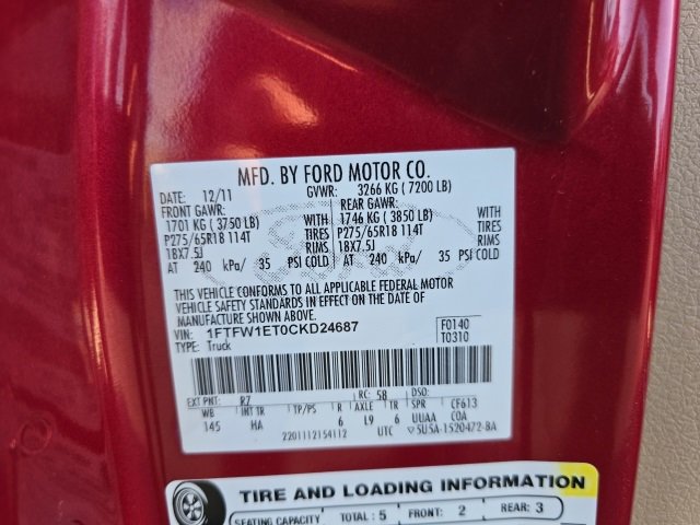 Used 2012 Ford F150 Lariat w/ Lariat Chrome Pkg image 21