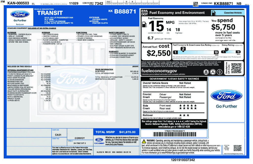 Used 2019 Ford Transit 150 XLT RWD image 3