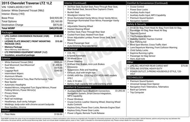 Used 2015 Chevrolet Traverse LTZ image 40