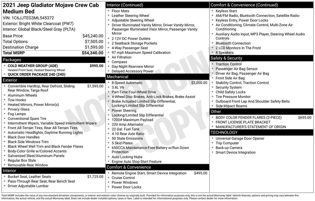 Used 2021 Jeep Gladiator Mojave w/ Cold Weather Group image 27