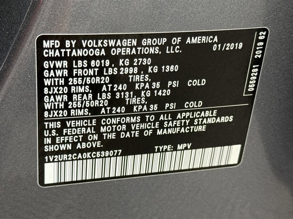 Used 2019 Volkswagen Atlas SE w/ Towing Package image 34