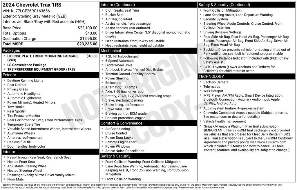 Used 2024 Chevrolet Trax RS FWD image 5