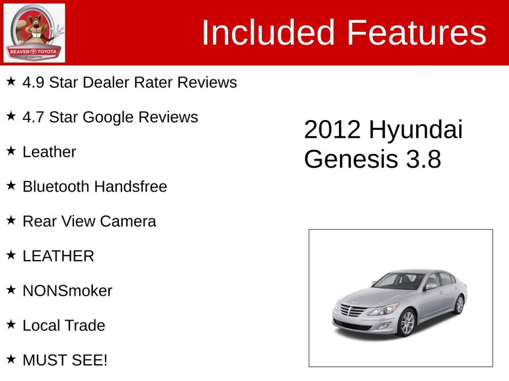 Used 2012 Hyundai Genesis 3.8 w/ Premium Pkg RWD image 4