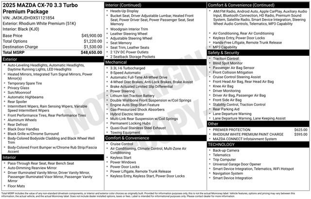 New 2025 MAZDA CX-70 3.3 Turbo w/ Premium Package image 25