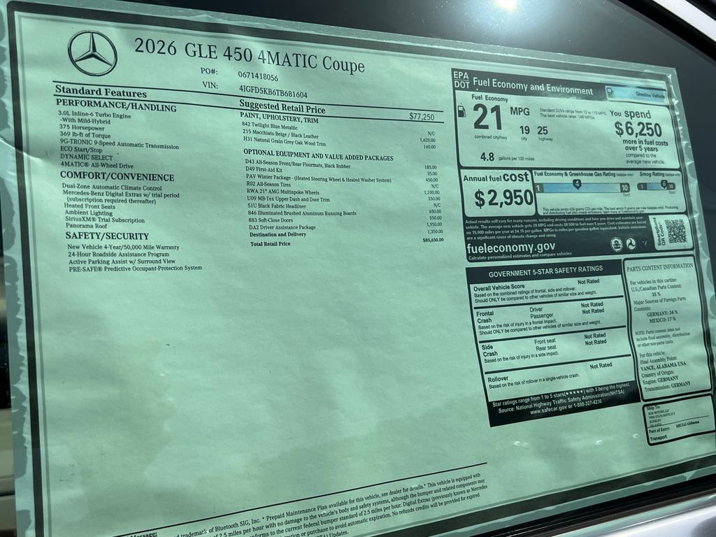 New 2026 Mercedes-Benz GLE 450 4MATIC Coupe image 37