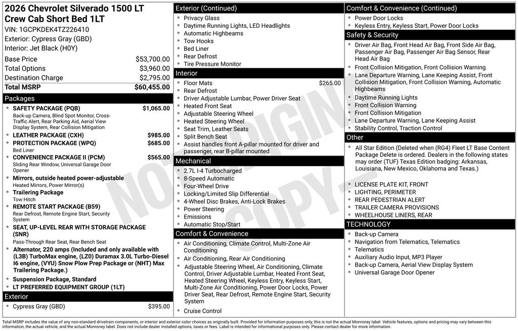 New 2026 Chevrolet Silverado 1500 LT w/ Safety Package AWD/4WD image 8
