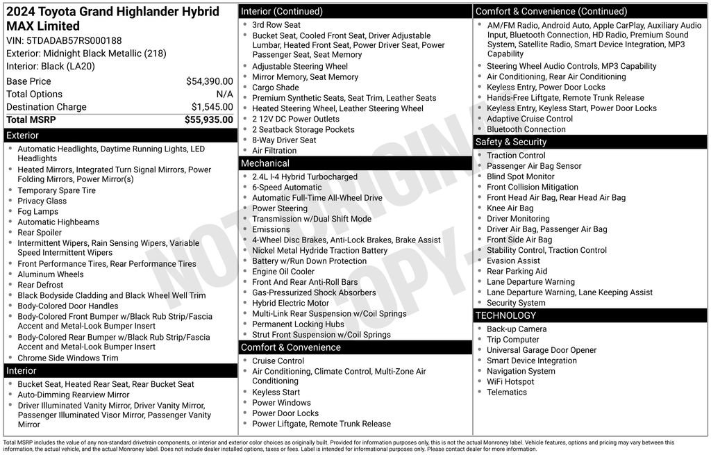 Used 2024 Toyota Grand Highlander AWD Hybrid image 51