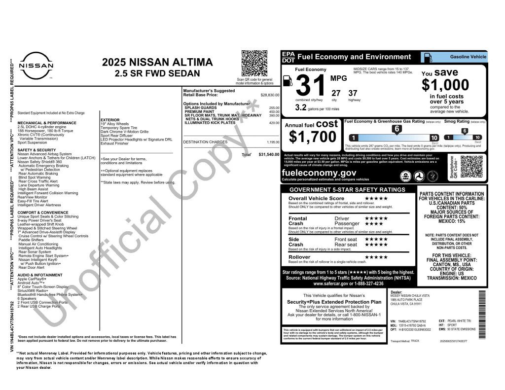 Used 2025 Nissan Altima 2.5 SR FWD image 4