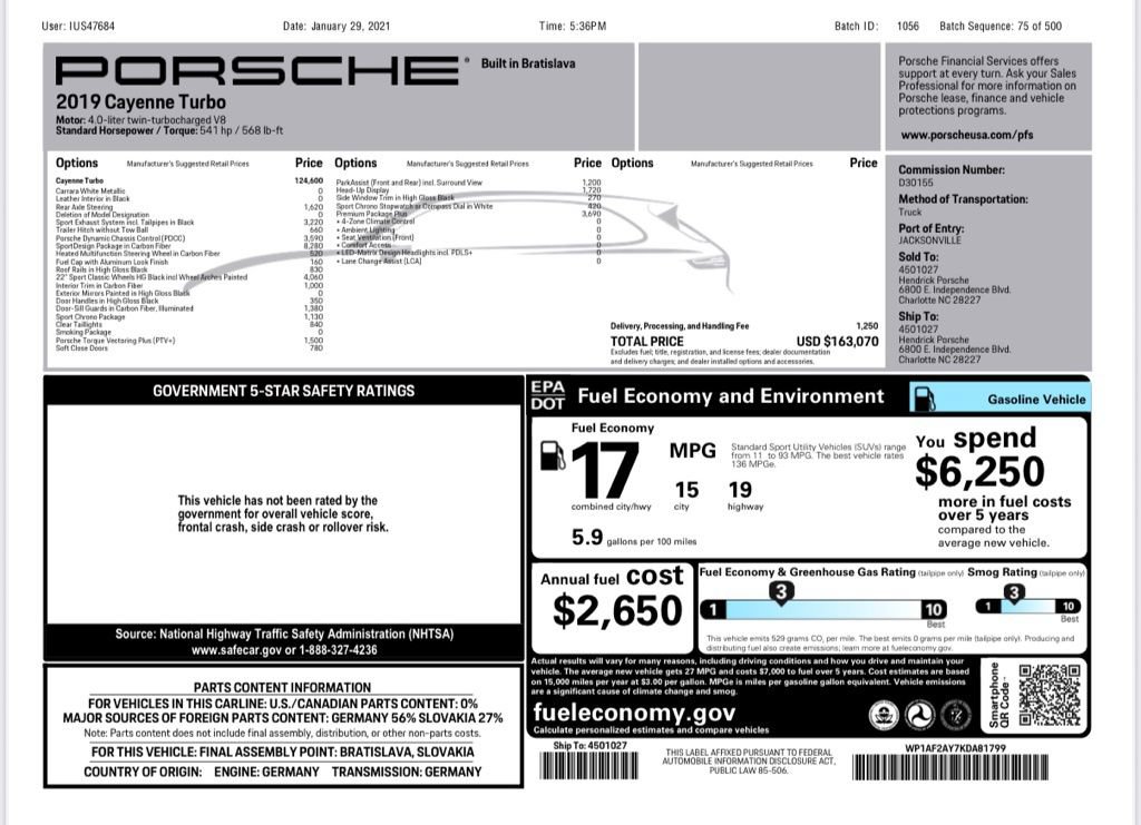 Used 2019 Porsche Cayenne Turbo AWD/4WD image 35