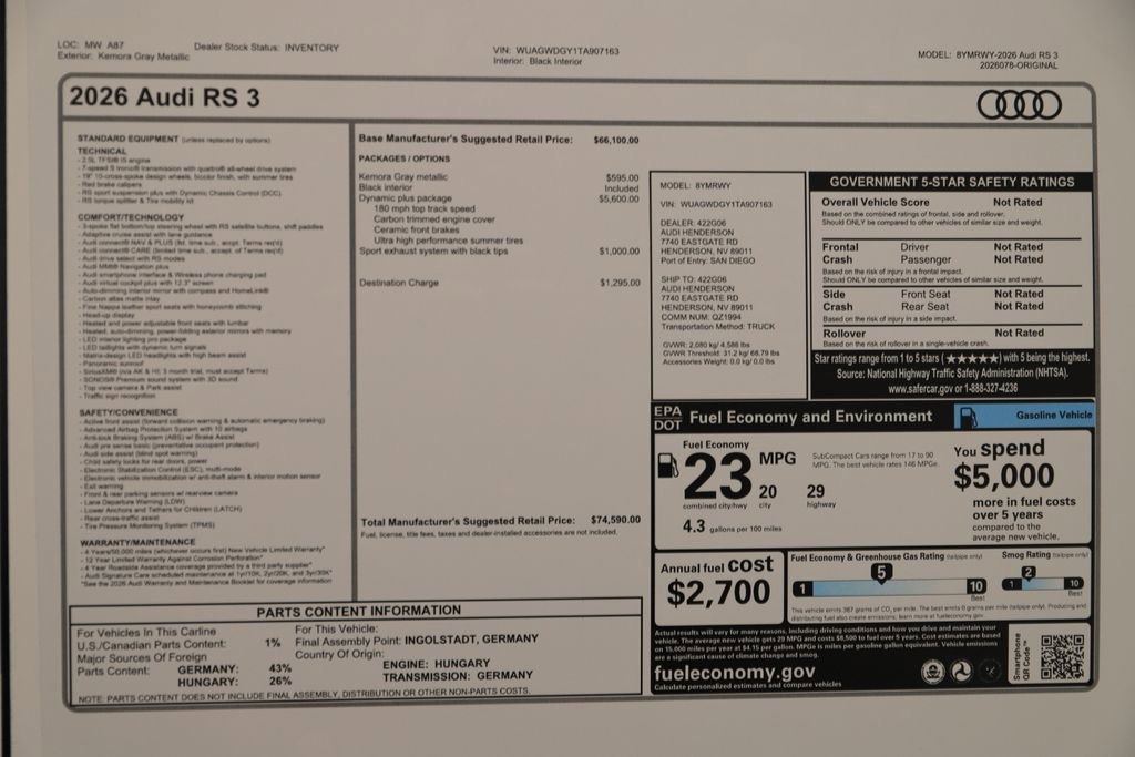 New 2026 Audi RS 3 image 32