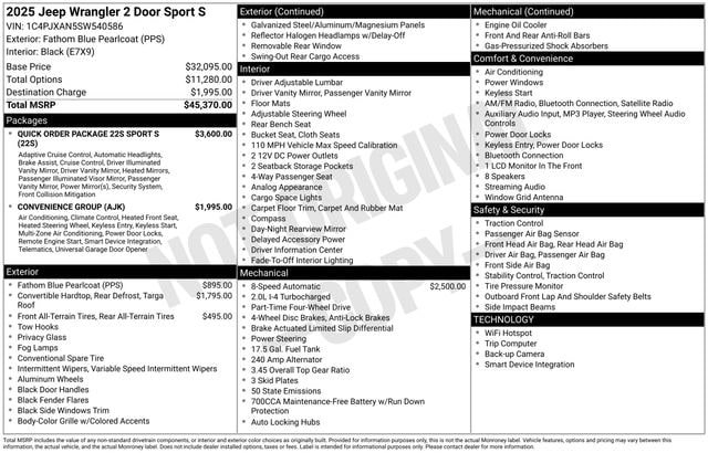 Certified 2025 Jeep Wrangler Sport AWD/4WD image 11