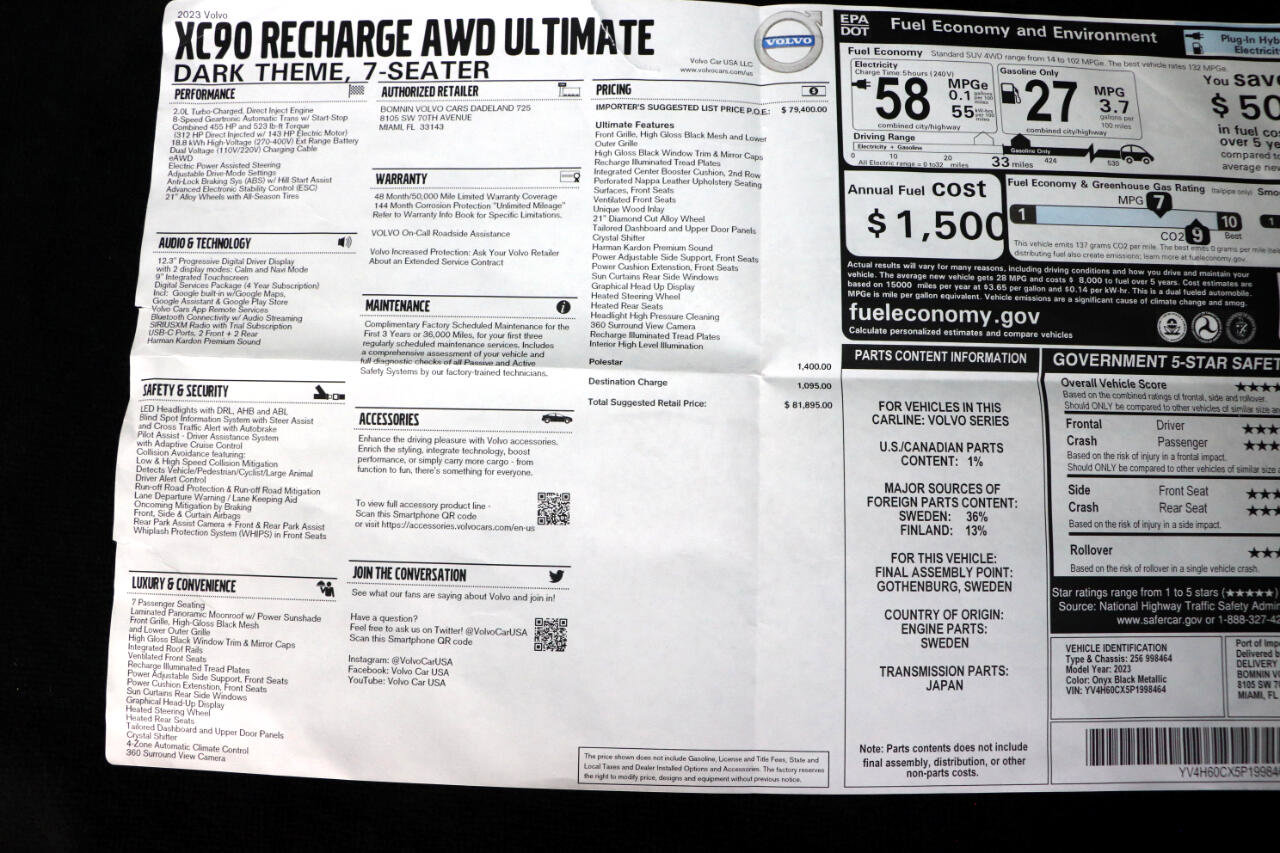 Used 2023 Volvo XC90 T8 Ultimate image 50