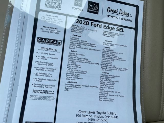 Used 2020 Ford Edge SEL w/ Cold Weather Package AWD/4WD image 27