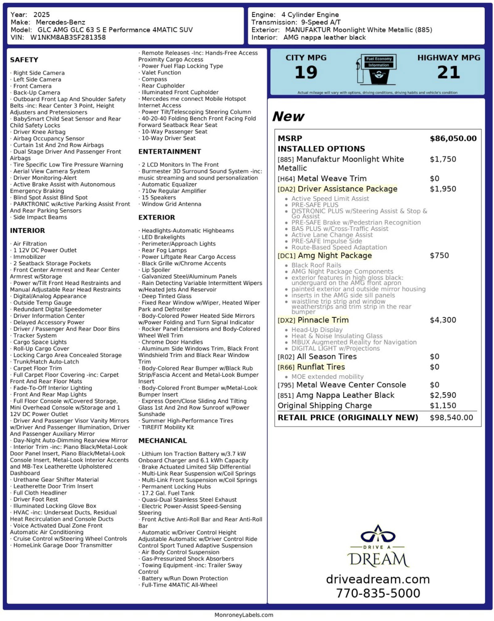 Used 2025 Mercedes-Benz GLC 63 AMG S w/ Driver Assistance Package image 66