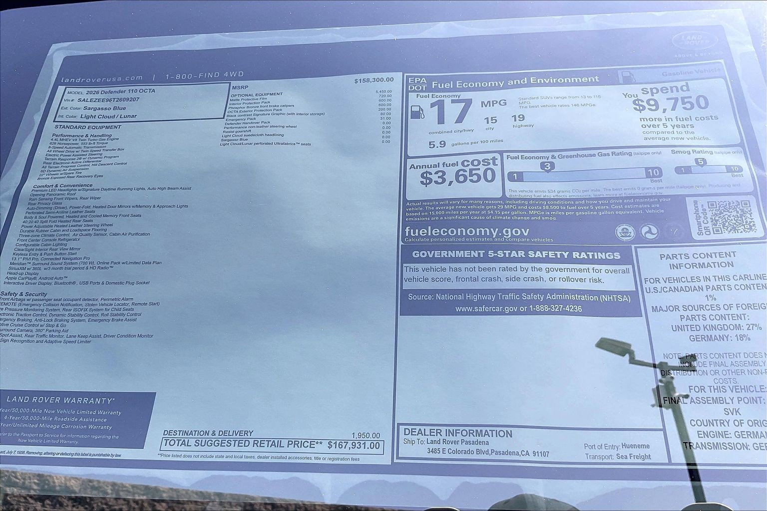 New 2026 Land Rover Defender 110 OCTA AWD/4WD image 19