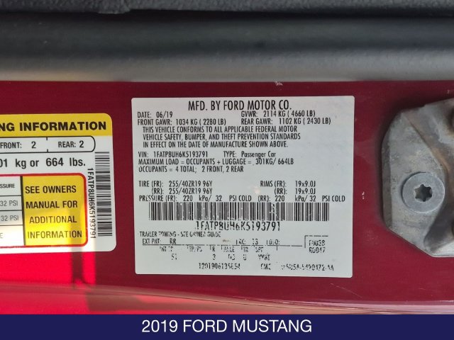 Used 2019 Ford Mustang Premium w/ Ecoboost Performance Package RWD image 22