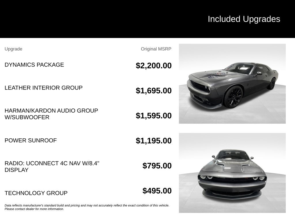 Used 2018 Dodge Challenger R/T Scat Pack w/ Dynamics Package RWD image 2