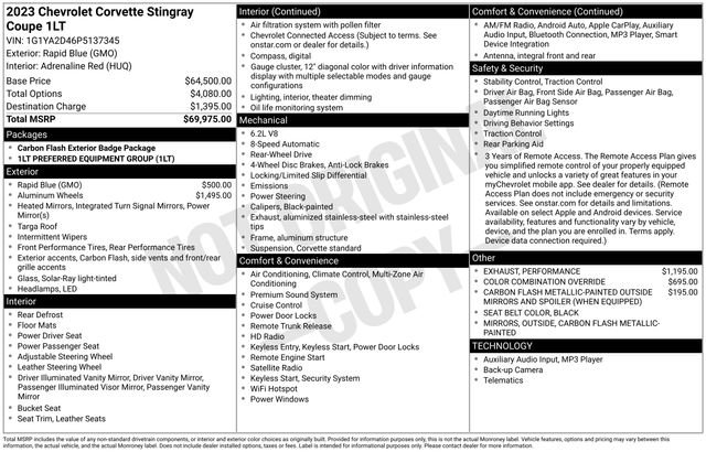 Used 2023 Chevrolet Corvette Stingray Coupe w/ 1LT image 14