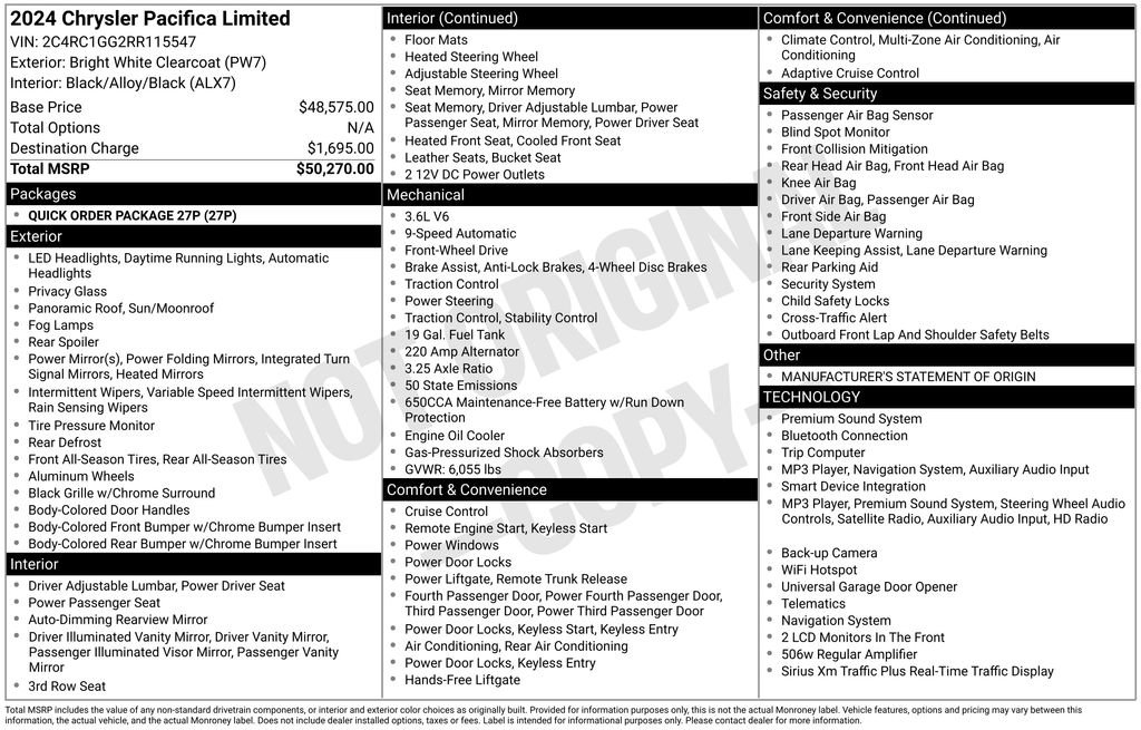 Used 2024 Chrysler Pacifica Limited FWD image 45
