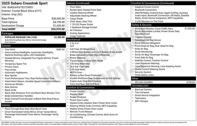 Certified 2025 Subaru Crosstrek 2.5i Sport w/ Popular Package #3A image 5