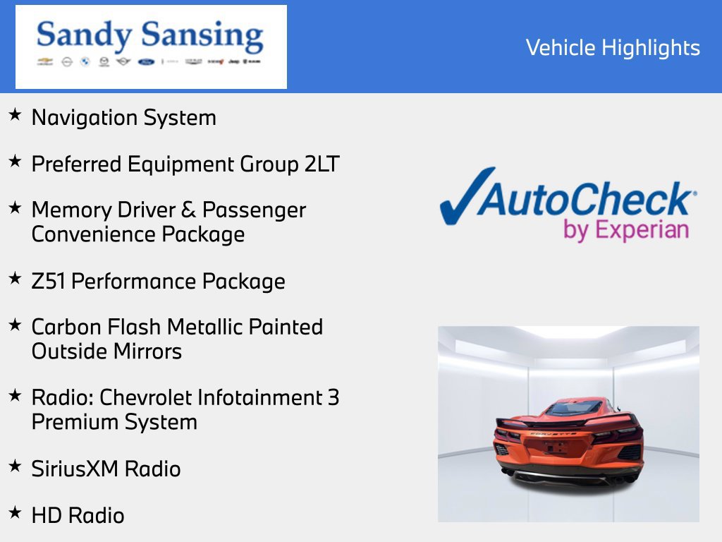 Used 2021 Chevrolet Corvette Stingray Preferred Cpe w/ Z51 Performance Package RWD image 7
