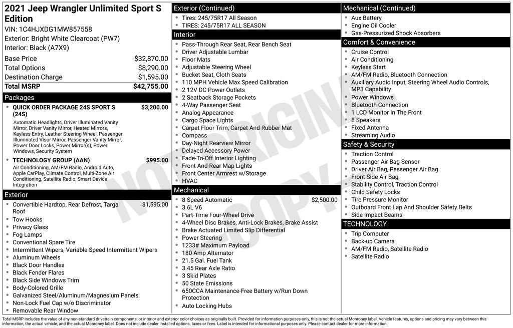 Certified 2021 Jeep Wrangler Unlimited Sport S image 5