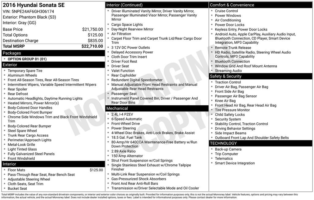 Used 2016 Hyundai Sonata SE FWD image 4