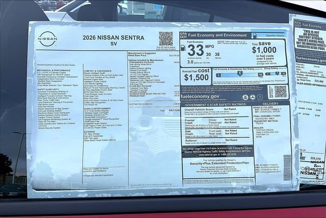 New 2026 Nissan Sentra SV w/ SV Convenience Package image 12