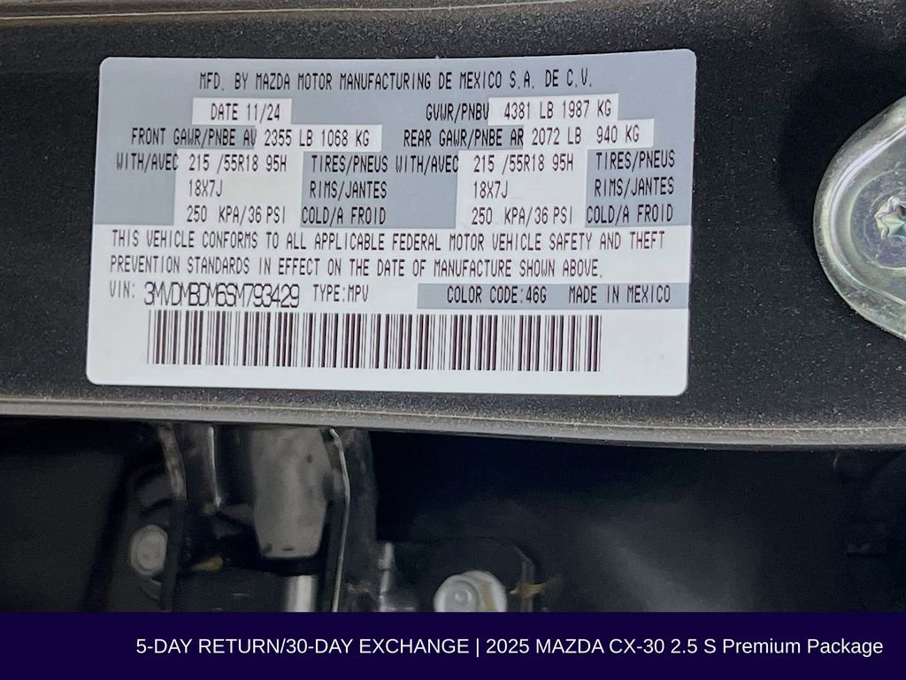 Used 2025 MAZDA CX-30 AWD 2.5 S w/ Premium Package image 38