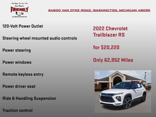 Used 2022 Chevrolet TrailBlazer RS w/ Convenience Package AWD/4WD image 20