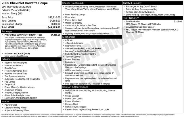 Used 2005 Chevrolet Corvette Coupe w/ Preferred Equipment Group RWD image 24