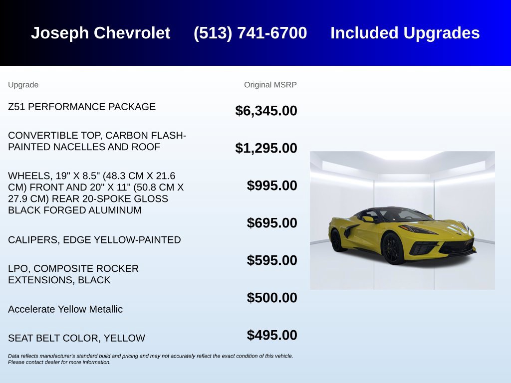 Used 2024 Chevrolet Corvette Stingray Preferred Conv w/ Z51 Performance Package RWD image 7