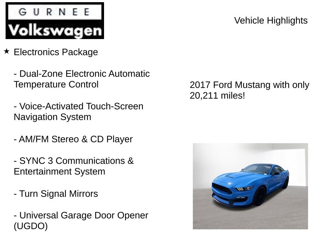 Used 2017 Ford Mustang Shelby GT350 w/ Electronics Package RWD image 7