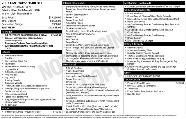 Used 2007 GMC Yukon SLT w/ SLT Preferred Equipment Group image 29