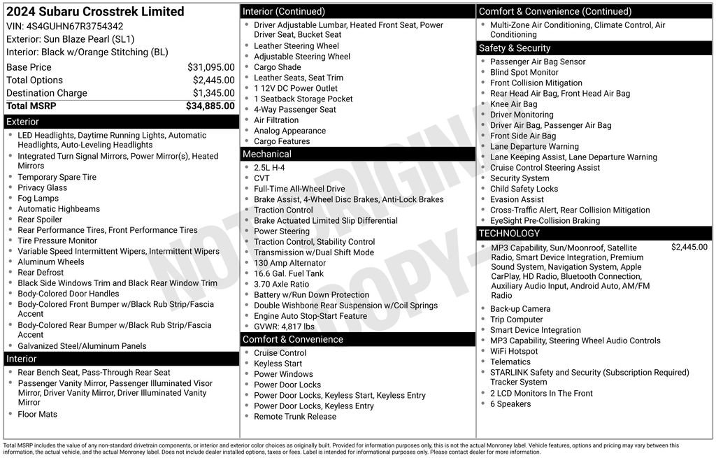 Certified 2024 Subaru Crosstrek 2.5i Limited AWD/4WD image 34