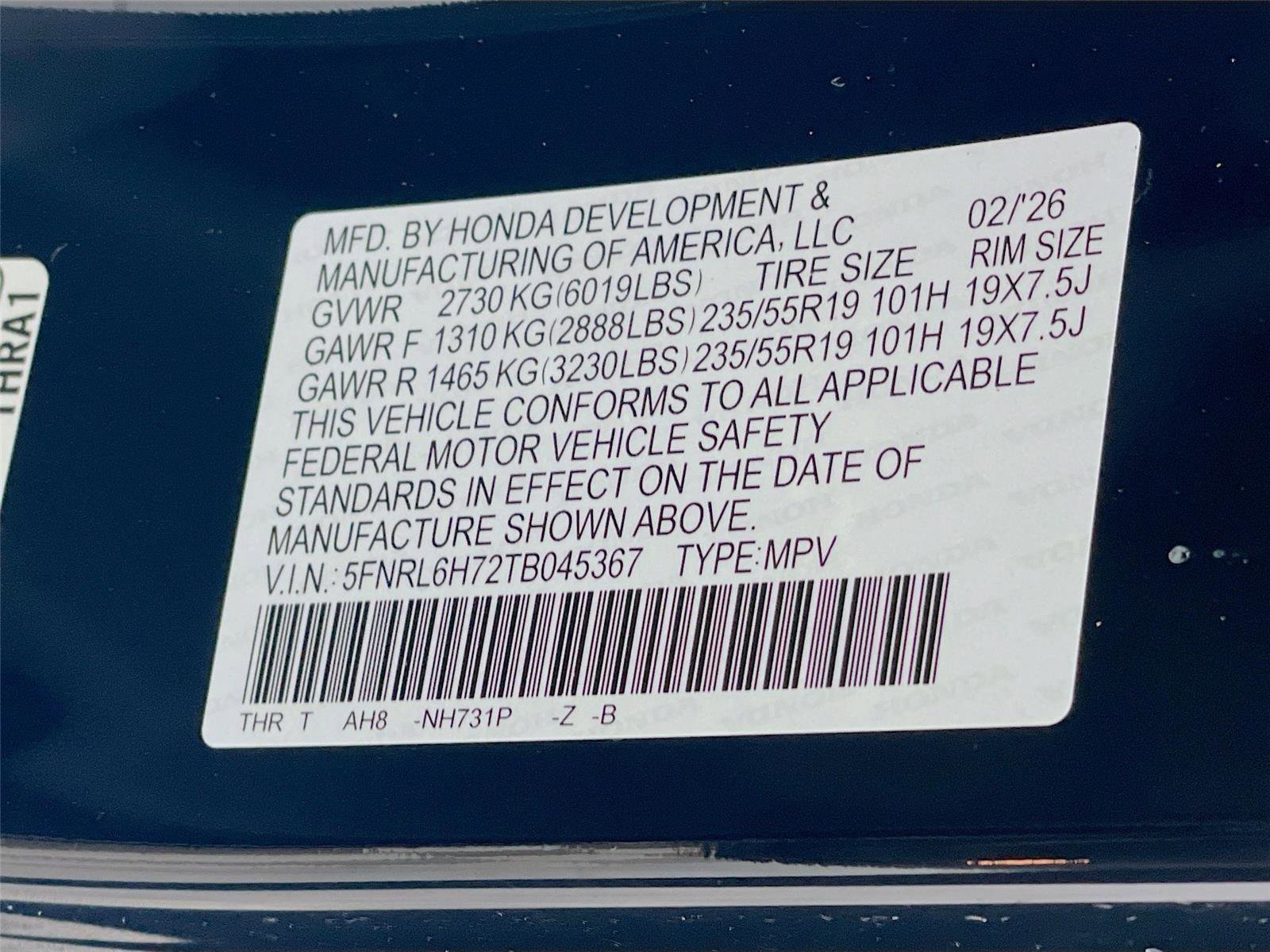 New 2026 Honda Odyssey Sport-L image 24