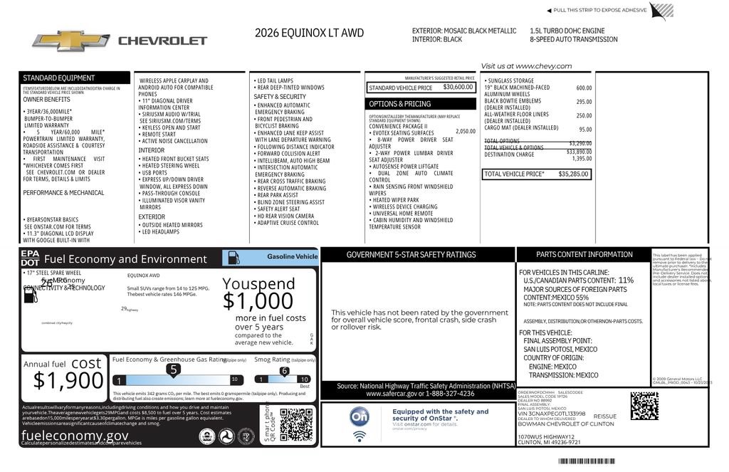 Used 2026 Chevrolet Equinox LT w/ Convenience Package II AWD/4WD image 11