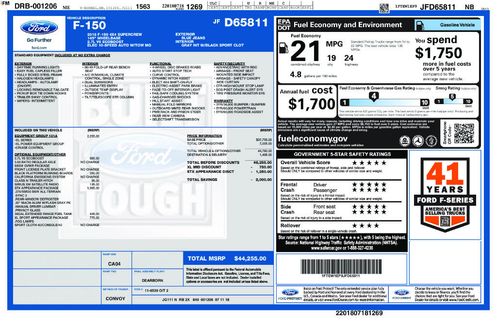 Used 2018 Ford F150 XL w/ Equipment Group 101A Mid AWD/4WD image 22