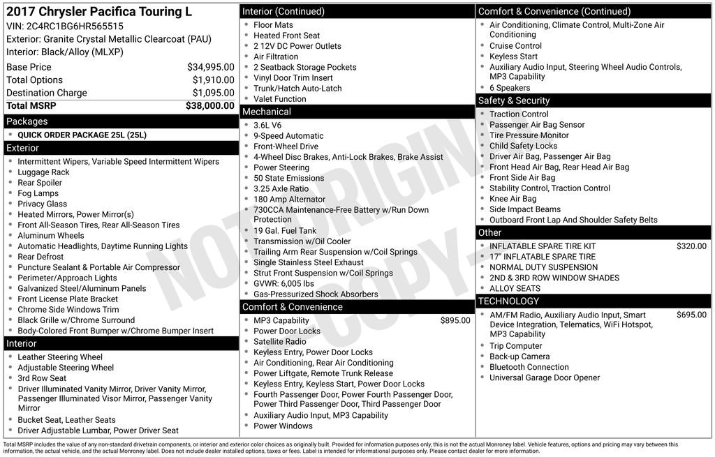 Used 2017 Chrysler Pacifica Touring-L FWD image 6
