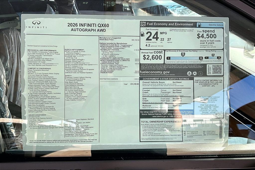 New 2026 INFINITI QX60 Autograph w/ Autograph Tech Package AWD/4WD image 28