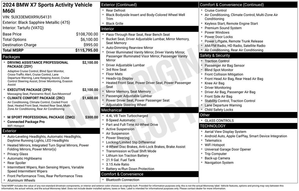 Used 2024 BMW X7 M60i w/ Executive Package image 37