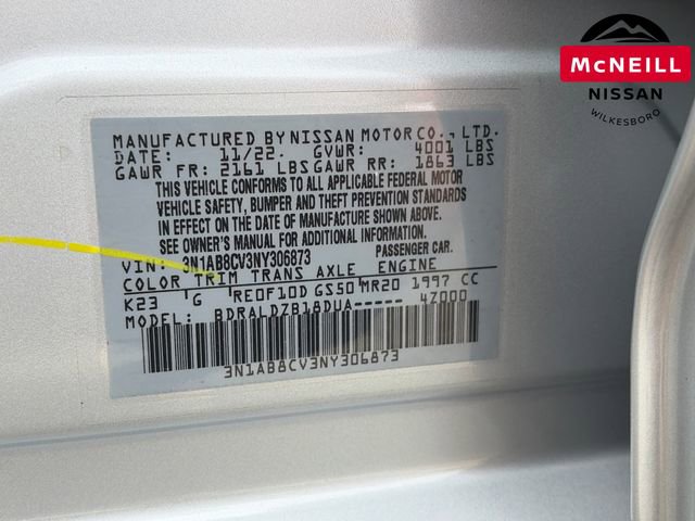 Used 2022 Nissan Sentra SV w/ Trunk Package FWD image 32