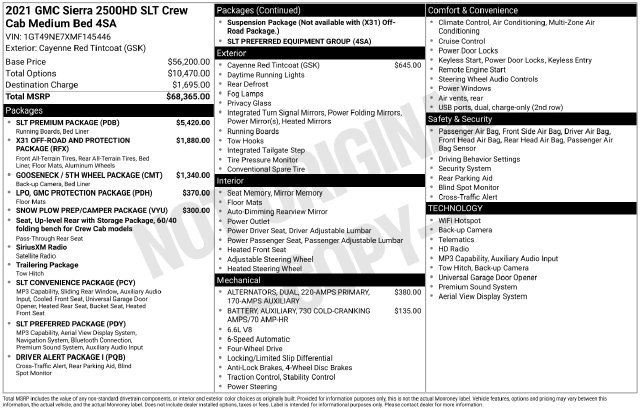 Used 2021 GMC Sierra 2500 SLT w/ SLT Premium Package AWD/4WD image 6